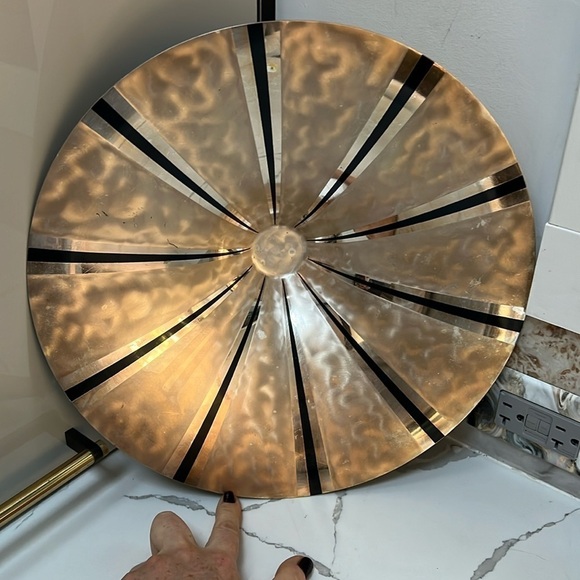 WMF Ikora Silverpate Goldtone Aluminum Black Enamel Tri Footed Platter - Picture 3 of 10